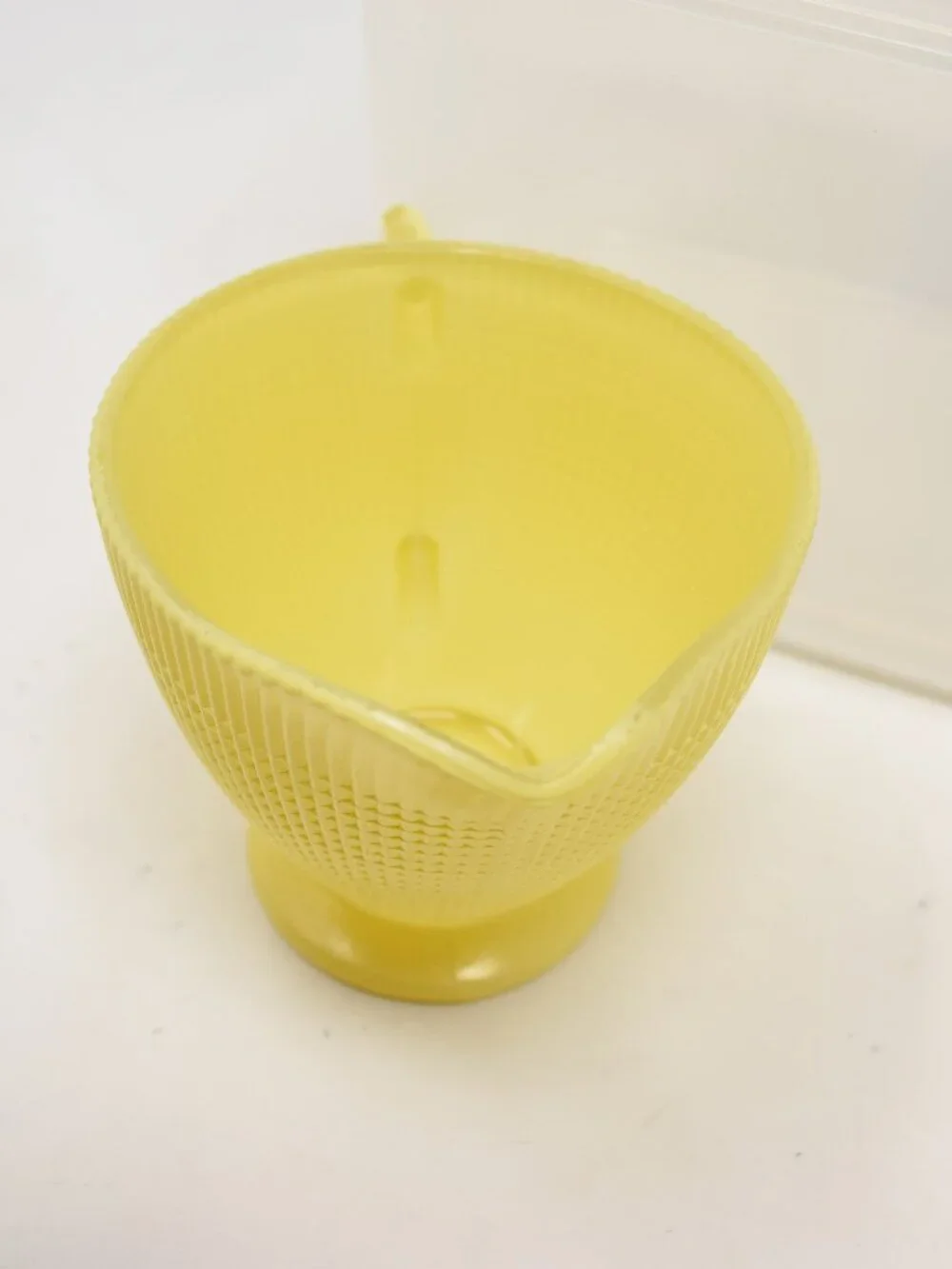 Dominion Glass Saguenay Creamer & Sugar Bowl Yellow 1940s Midcentury Boho Cottag